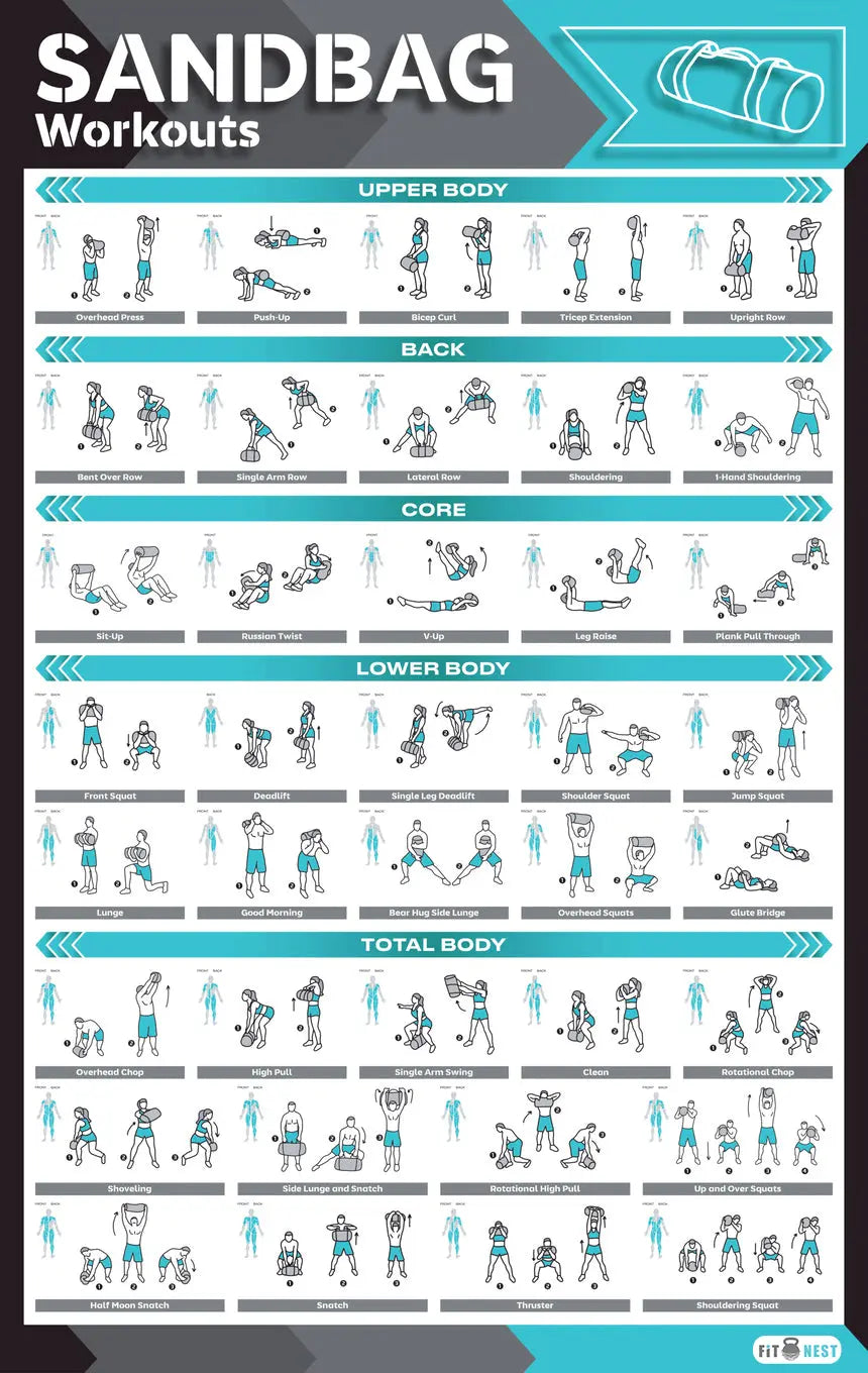 Fit Nest Upgraded Heavy Duty Sandbags for Fitness at Home Fit Nest