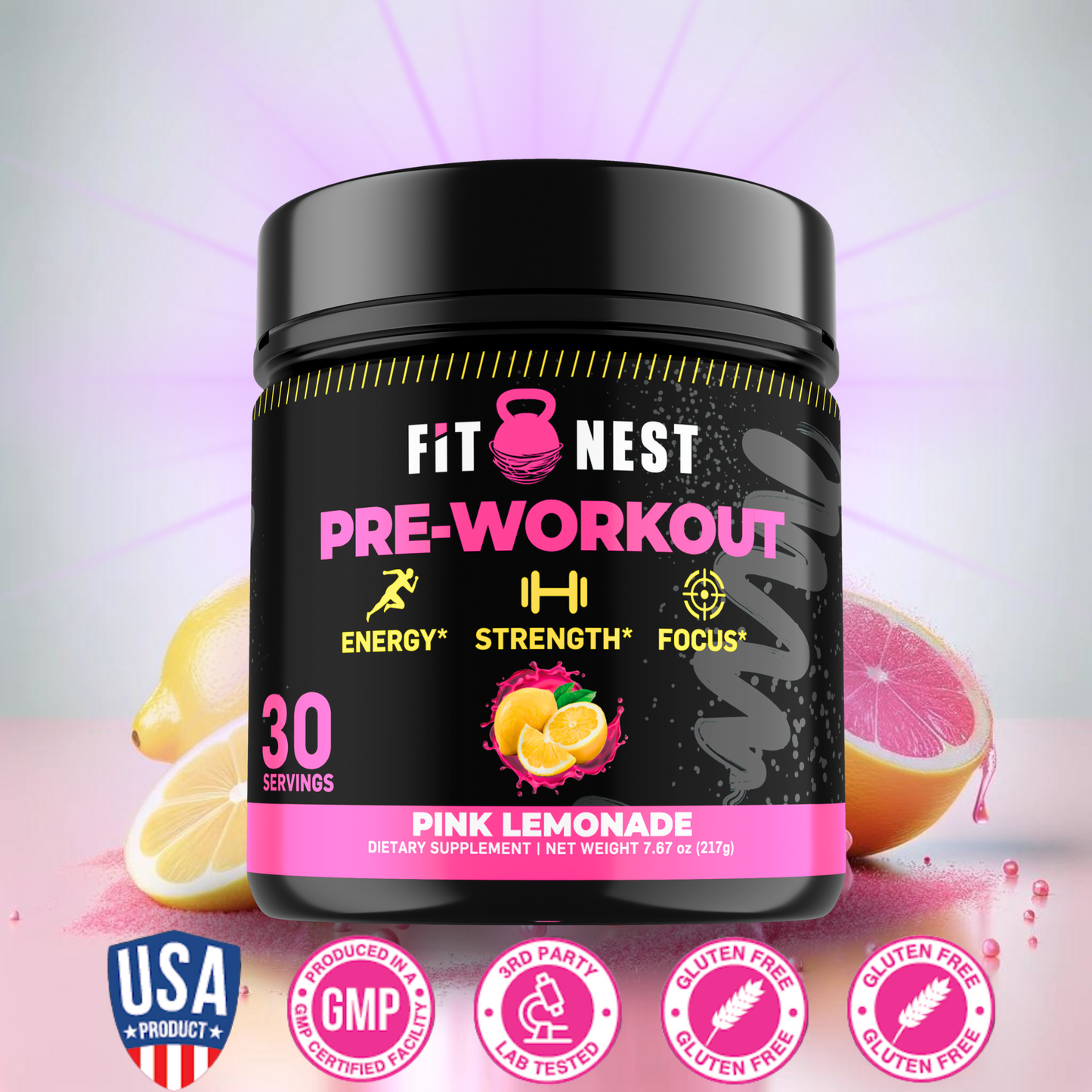 Pre-Workout Pink Lemonade: Exhilarating Energy & Sharp Focus Mix